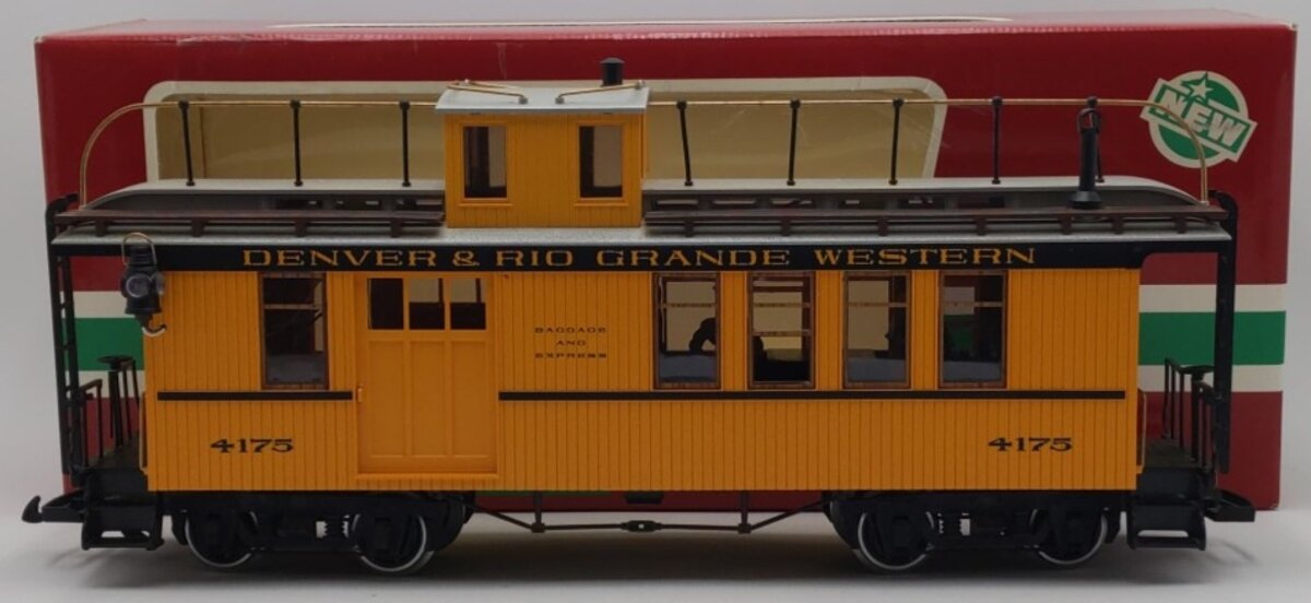 LGB 4175 G Scale Rio Grande Combine/Caboose - Plastic Wheels EX/Box
