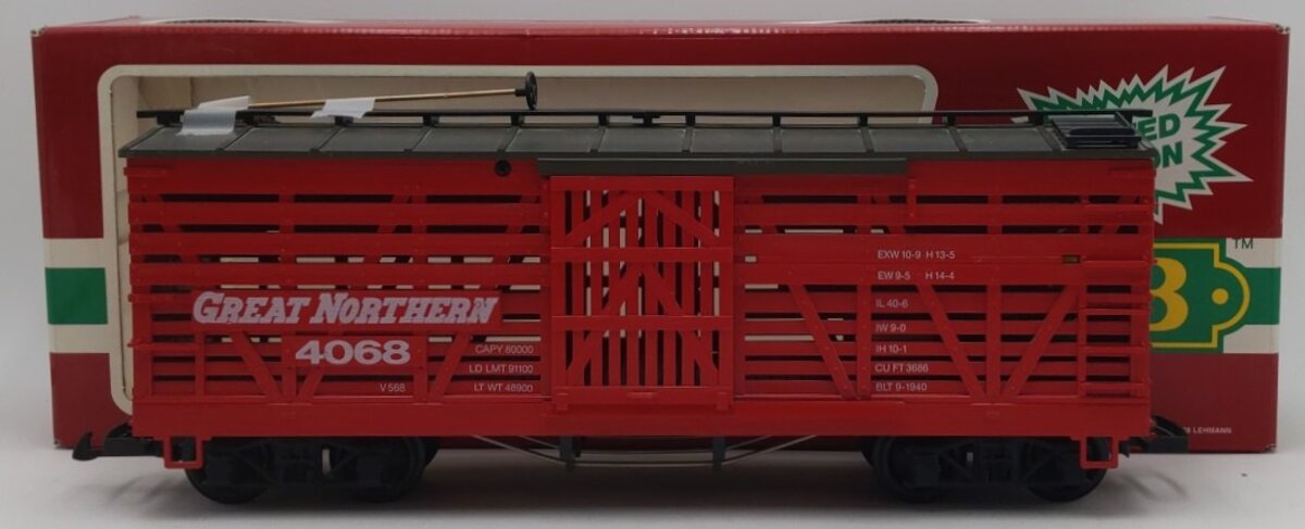 LGB 4068-N01 G Scale Great Northern Stock Car #4068 EX/Box
