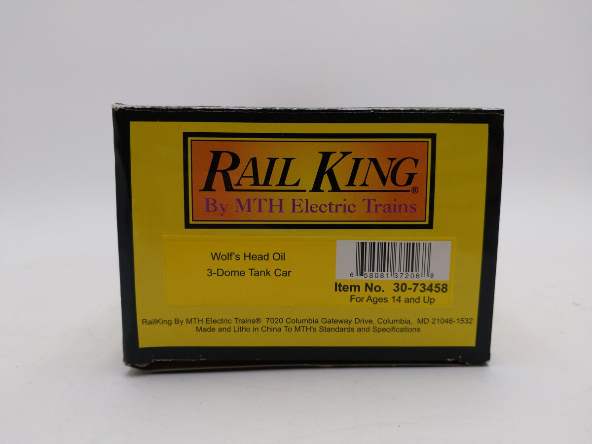 MTH 30-73458 O Wolf's Head Oil Triple Dome Tank Car