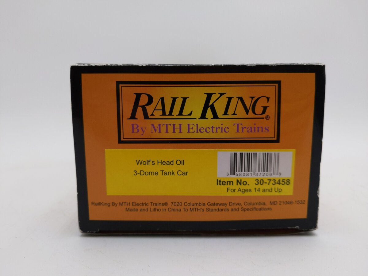 MTH 30-73458 O Wolf's Head Oil Triple Dome Tank Car