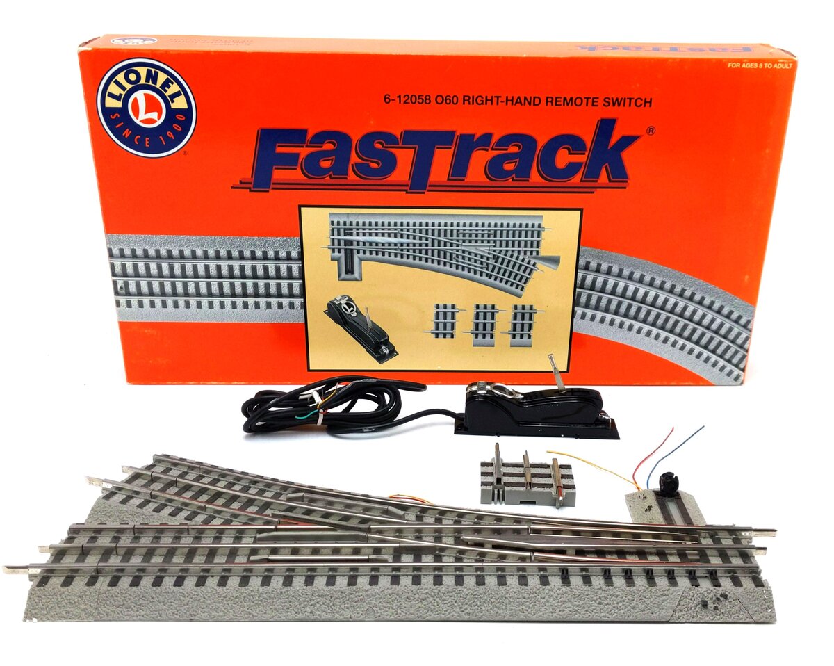 Lionel 6-12058 O O60 Right Hand Remote-Control FasTrack Switch Turnout