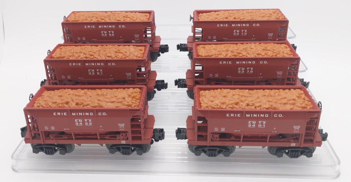 Lionel 1928180 O Erie Mining Ore Cars (Pack of 6)
