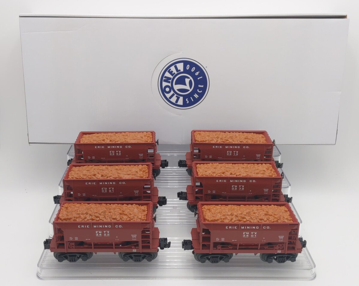 Lionel 1928180 O Erie Mining Ore Cars (Pack of 6)
