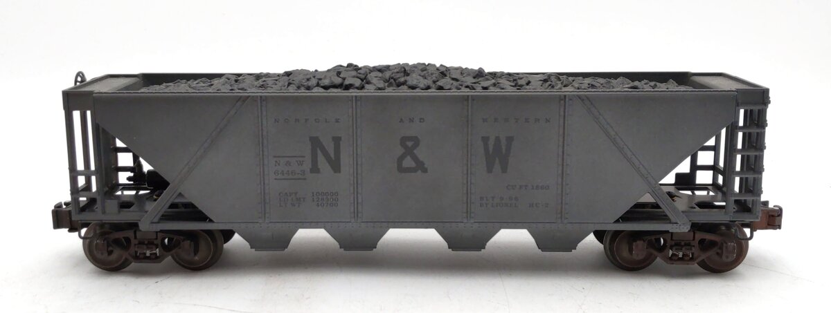 Lionel 6-19326 O N&W 4-Bay Weathered Hopper w/ Coal Load #6446-2 LN/Box