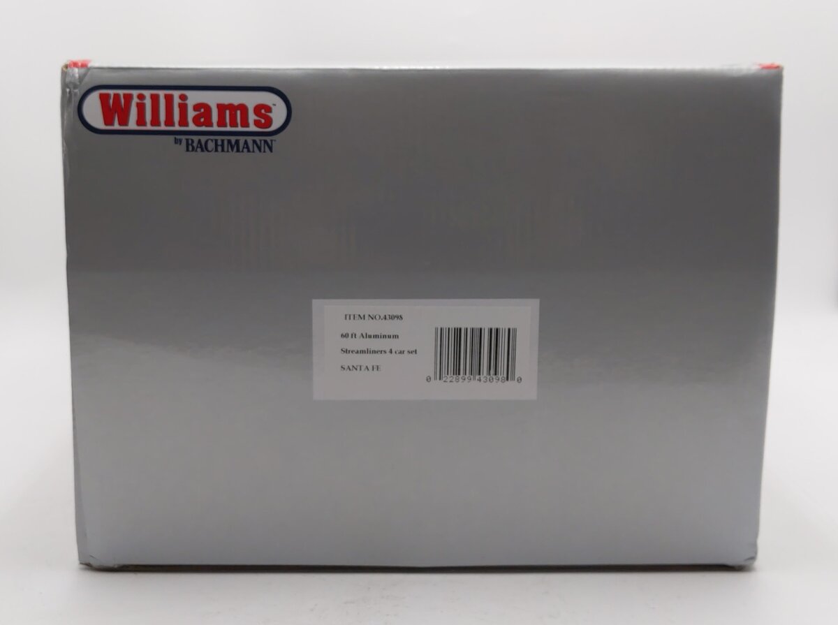 Williams 43098 O Santa Fe 60 Ft. Streamline Passenger 4-Car Set