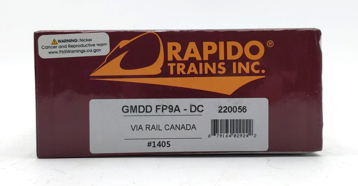 Rapido Trains 220056 HO Via Rail Canada GMD FP9A - True North #1405