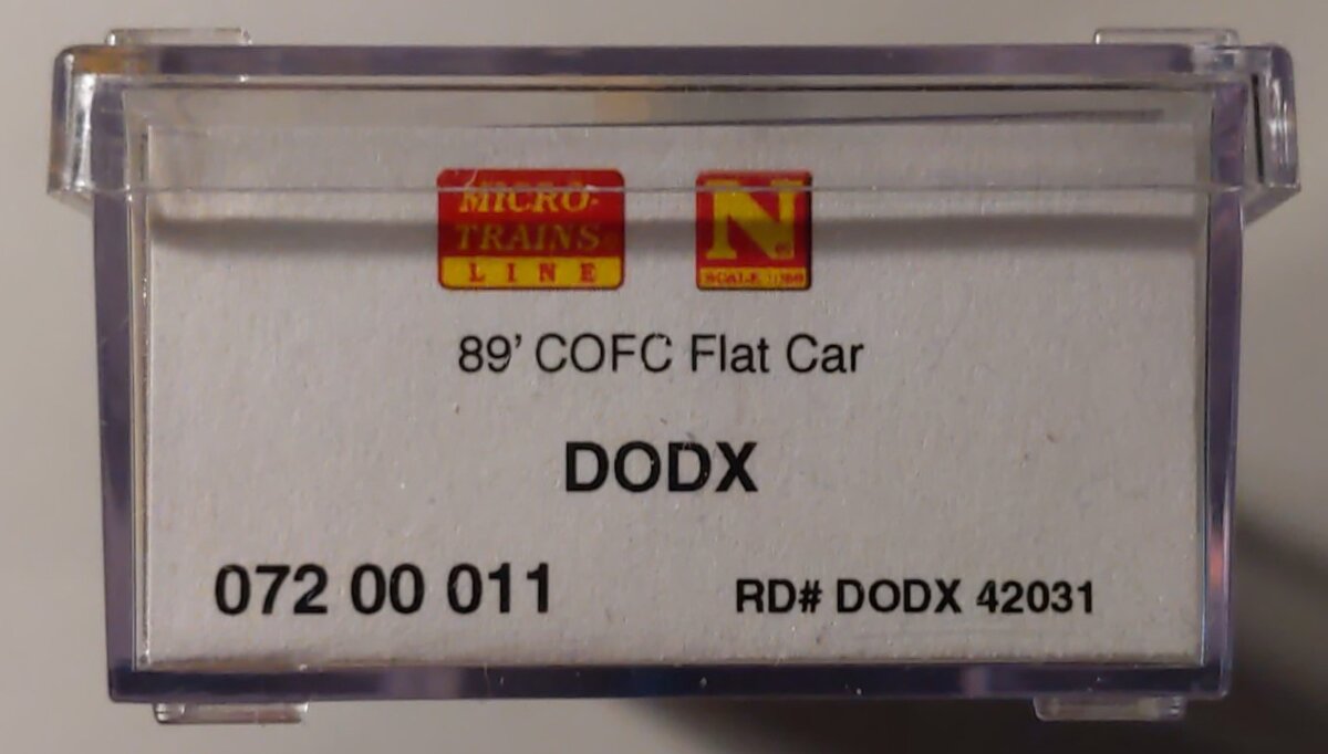 Micro-Trains 07200011 N DODX 89'4 Intermodal Container Flatcar #42031