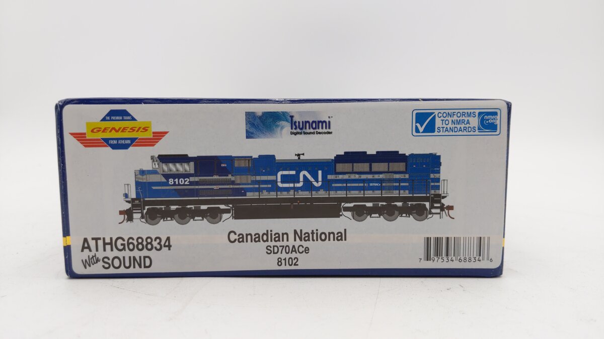 Athearn G68834 HO CN/ex-EMD Demo SD70ACe w/DCC & Sound #8102