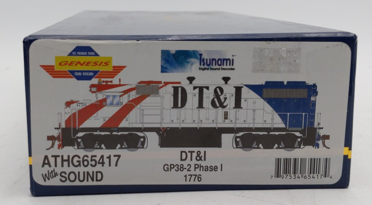 Athearn G65417 HO Scale DT&I GP38-2 Phase 1 Diesel Locomotive #1776 w/DCC&Sound/Box