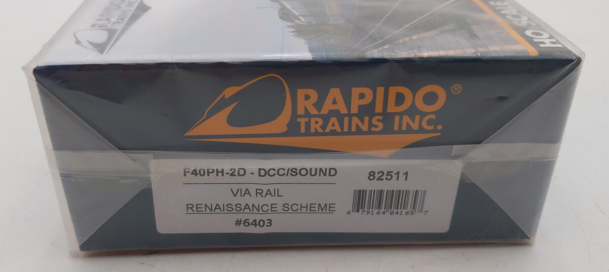 Rapido Trains 82511 HO VIA Rail F40PH Diesel Locomotive #6403 W/DCC/Sound