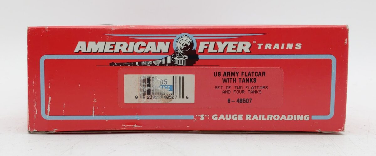 American Flyer 6-48507 S US Army Flatcars with Tanks (Set of 2) NIB