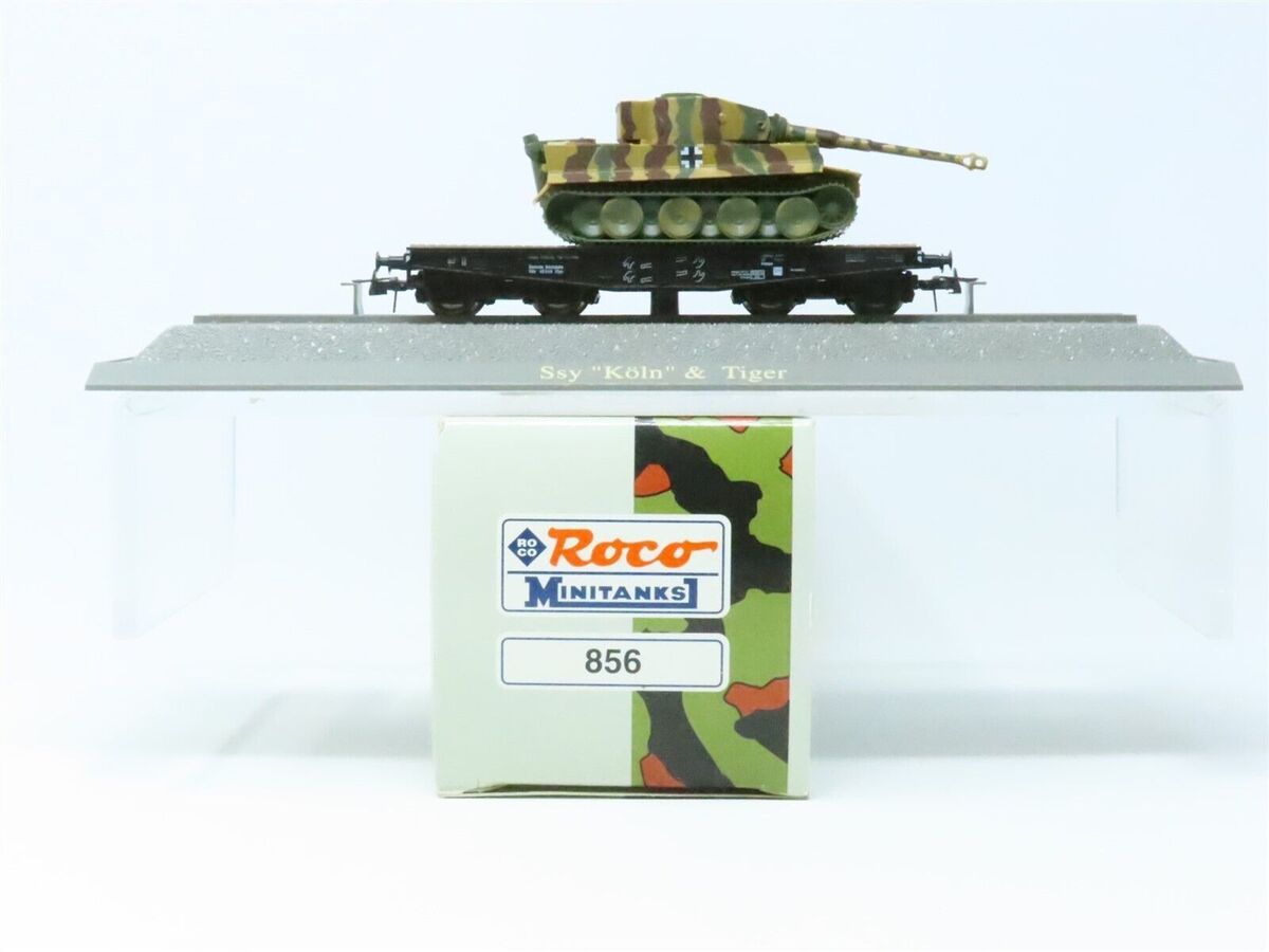 Roco 856 Minitanks DRG Flat Car WWII Military SSY Tiger Tank