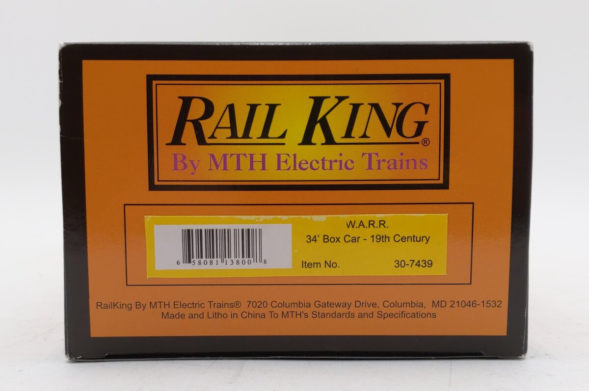 MTH 30-7439 O Gauge W.A.R.R. 19th Century 34' Boxcar #12220X LN/Box