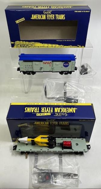 American Flyer 6-41030 S Gauge 2015 TCA NASA Rocket Flatcar & Unloading Boxcar MT/Box