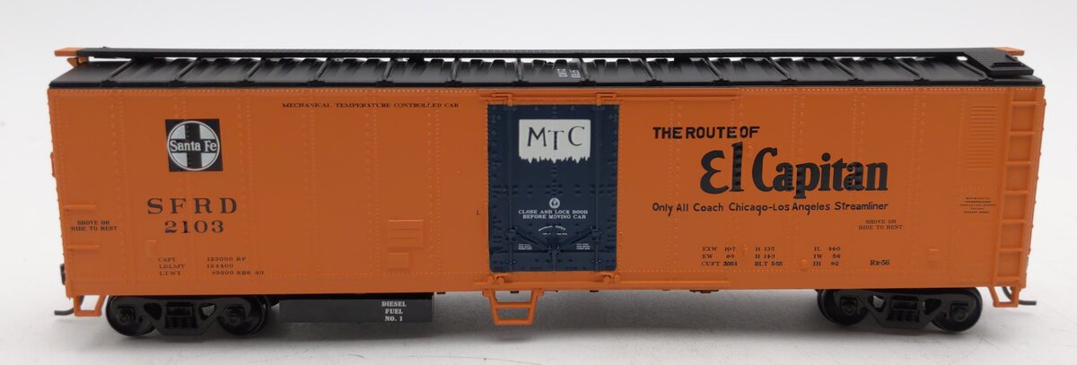 Athearn 7554 HO Scale Santa Fe ATSF 50' Smooth Sided Reefer #2103 LN/Box