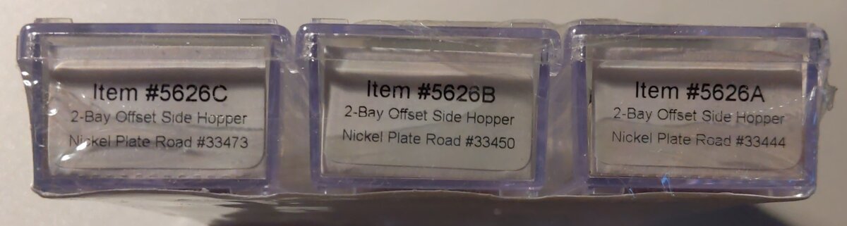 Atlas 5626 N Scale Nickel Plate Road 2-Bay Off Side Hopper (Pack of 3)