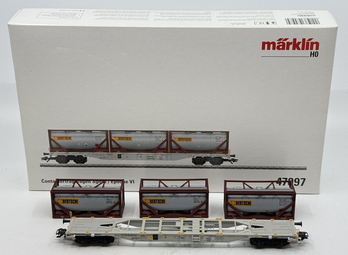 Marklin 47097 HO HUPAC Type Sgnss Container Transport Car