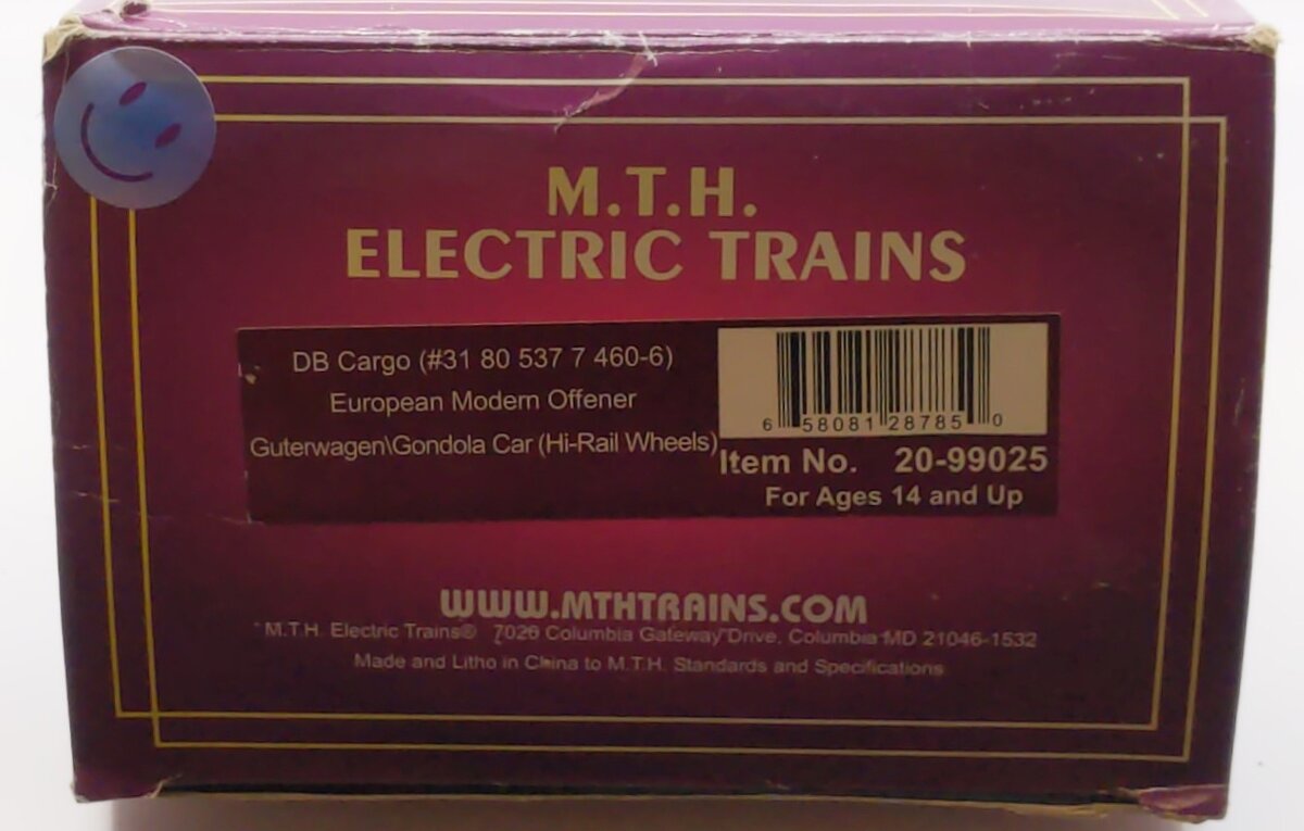 MTH 20-99025 O Gauge DB Cargo European Modern Offener Gondola Car