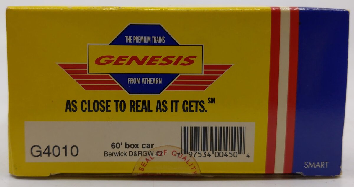 Athearn G4010 HO Scale Denver & Rio Grande Western 60' Boxcar #63891 NIB