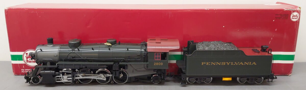 LGB 21872 G Scale PRR 2-8-2 Mikado Steam Locomotive & Tender #2809 with Sound VG/Box