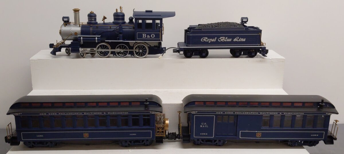 Bachmann 90016 G Scale Royal Blue Steam Train Set VG/Box