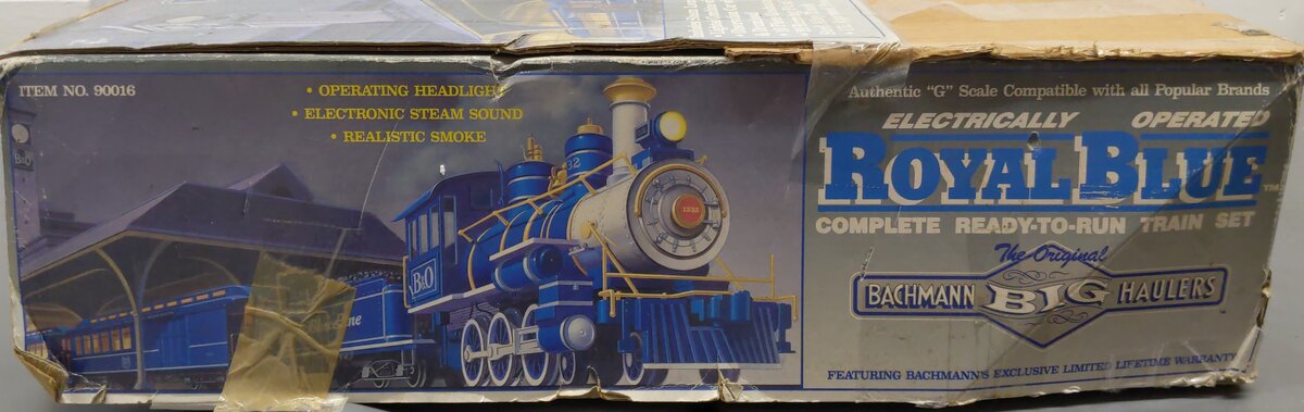 Bachmann 90016 G Scale Royal Blue Steam Train Set VG/Box