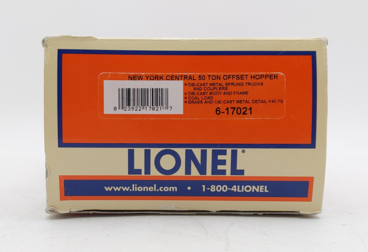 Lionel 6-17021 O Gauge New York Central 2-Bay Offset Hopper w/Load #867999 LN/Box