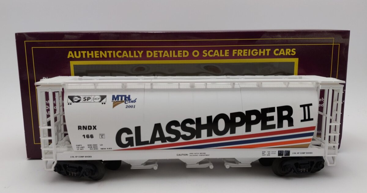 MTH 20-97442 O Gauge RNDX MTHRRC-2001 Glasshopper II Cylindrical Hopper #166 LN/Box