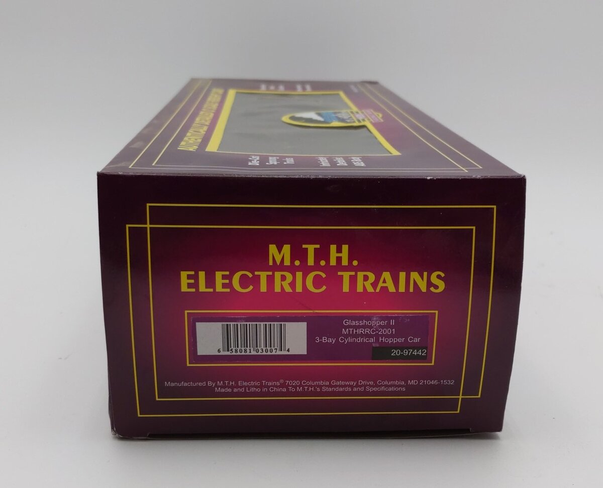 MTH 20-97442 O Gauge RNDX MTHRRC-2001 Glasshopper II Cylindrical Hopper #166 LN/Box