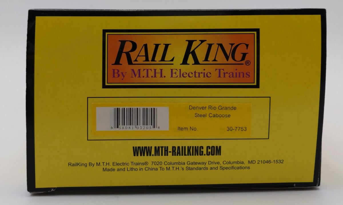MTH 30-7753 O Denver and Rio Grande Illuminated Steel Caboose #01470 LN/Box