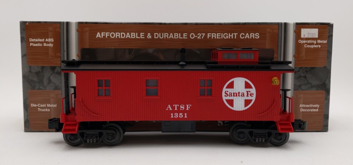 MTH 33-7804 O Gauge Santa Fe Woodsided Caboose #1351 LN/Box