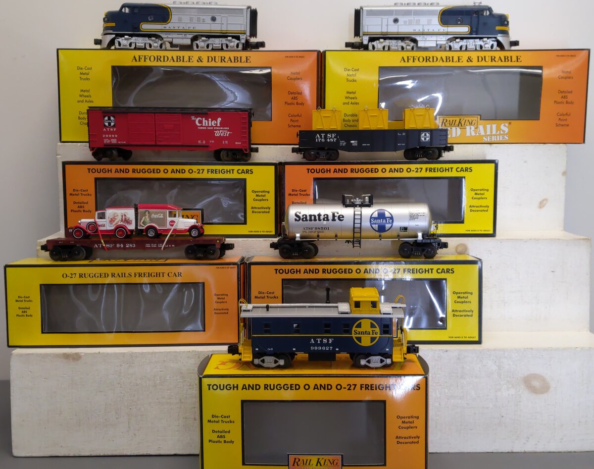 MTH 30-4187-1 Santa Fe RailKing F-3 O Gauge Freight Train Set w/PS2