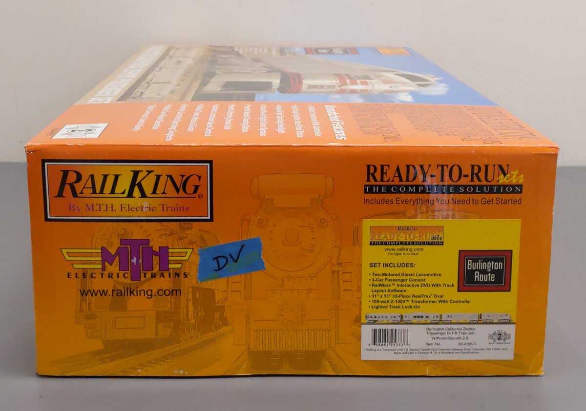 MTH 30-4196-1 Burlington RailKing F-3 O Gauge Diesel Train Set w/PS 2.0 LN/Box