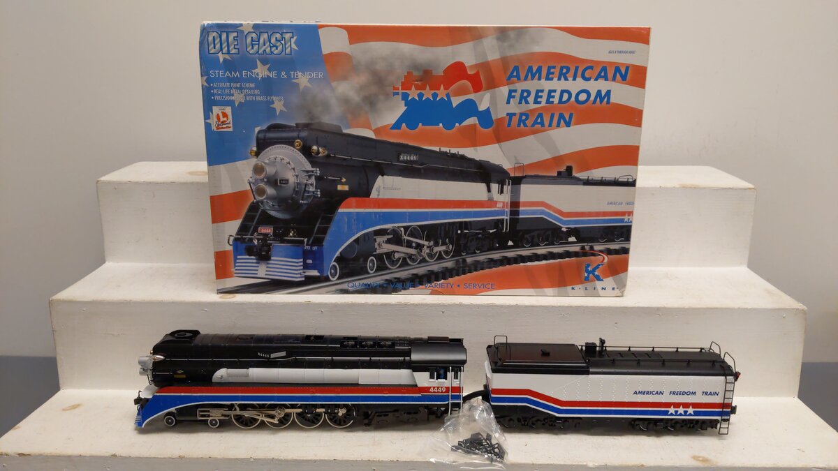 K-Line K3601-4449 American Freedom Train GS-4 Steam Engine & Tender #4449 LN/Box