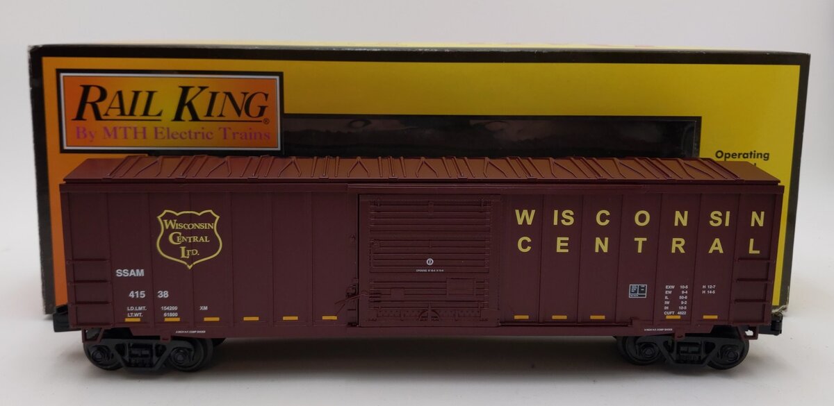 MTH 30-74678 O Gauge Wisconsin Central 50' Modern Boxcar #41538