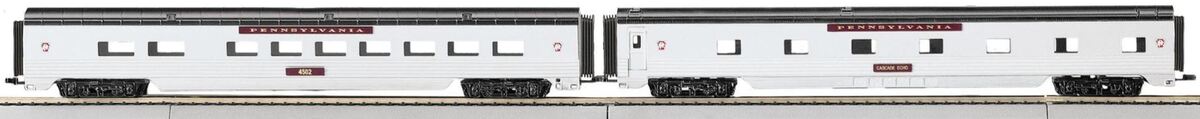 MTH 30-6717 O PRR 60' Streamlined ABS Sleeper/Diner Passenger Set (Set of 2) LN/Box