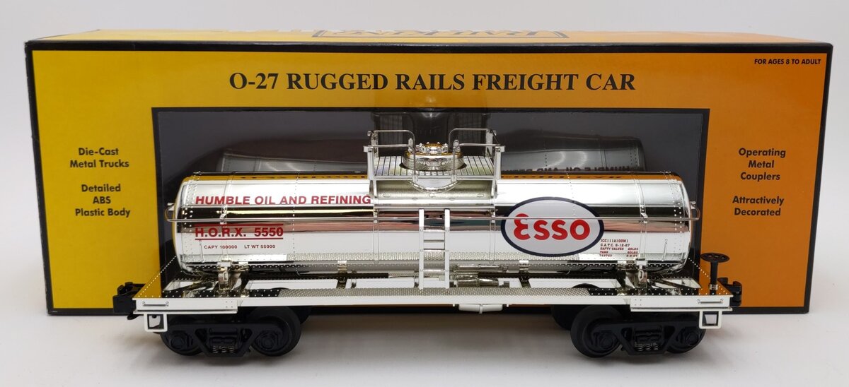 MTH 33-7308 O Gauge Esso Chrome Tank Car #5550 LN/Box