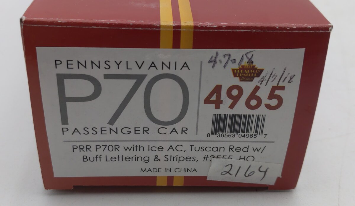 Broadway Limited 4965 HO Pennsylvania P70R Passenger Car with Ice AC #3555