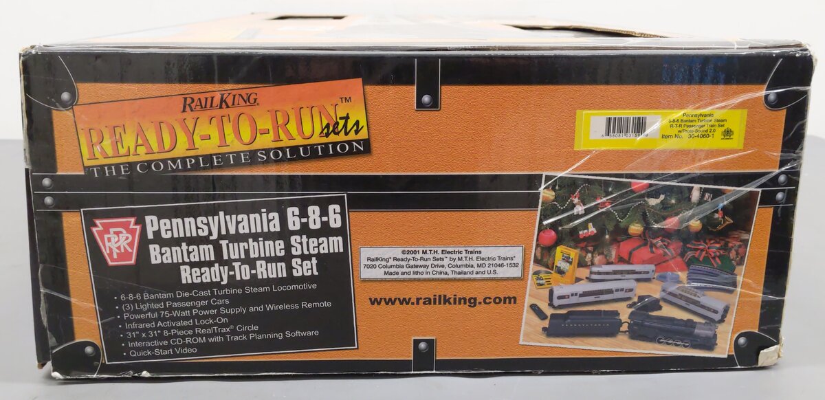 MTH 30-4056-0 Pennsylvania 6-8-6 Bantam Turbine O Gauge Steam Train Set with LS EX/Box