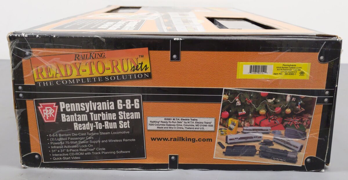 MTH 30-4056-0 Pennsylvania 6-8-6 Bantam Turbine O Gauge Steam Train Set with LS EX/Box