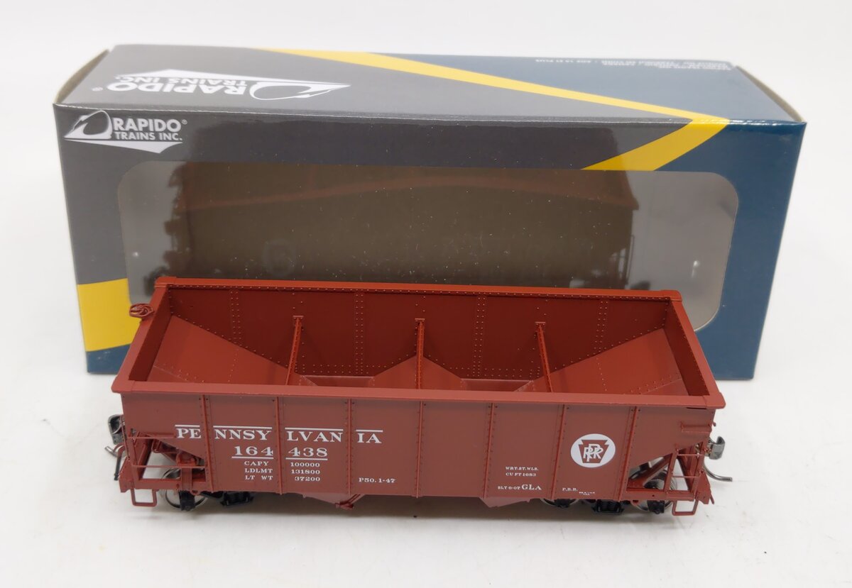Rapido Trains 148002-2 HO PRR Circle Keystone GLa 2-Bay Hopper Car #164438 NIB
