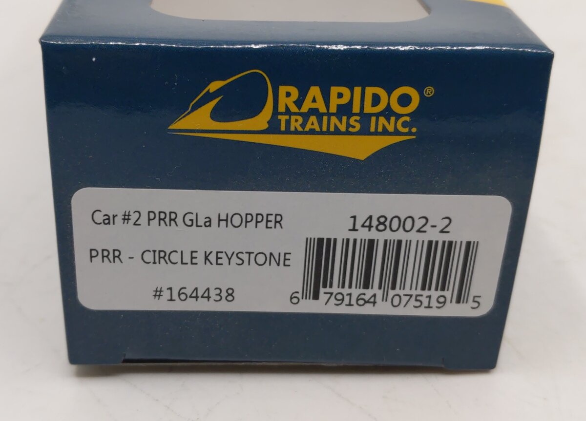 Rapido Trains 148002-2 HO PRR Circle Keystone GLa 2-Bay Hopper Car #164438 NIB