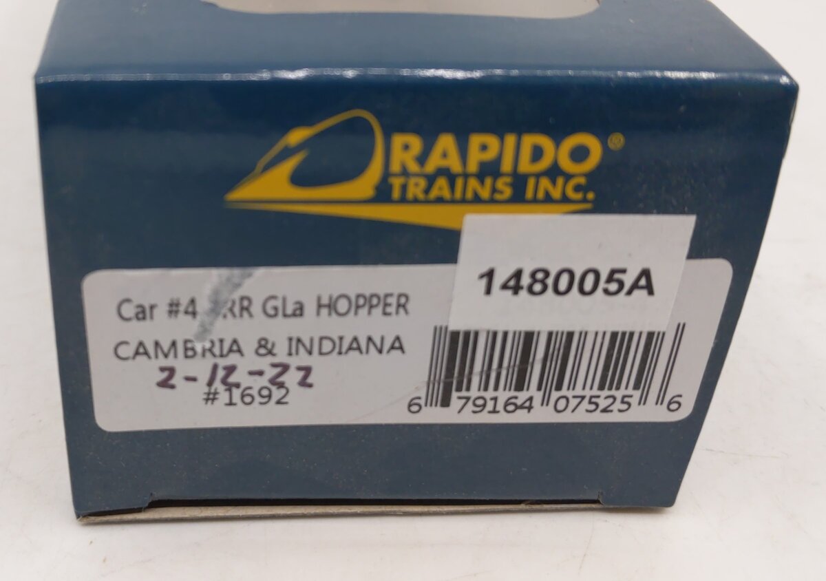 Rapido Trains 148005A HO Cambria & Indiana GLa 2-Bay Hopper Car
