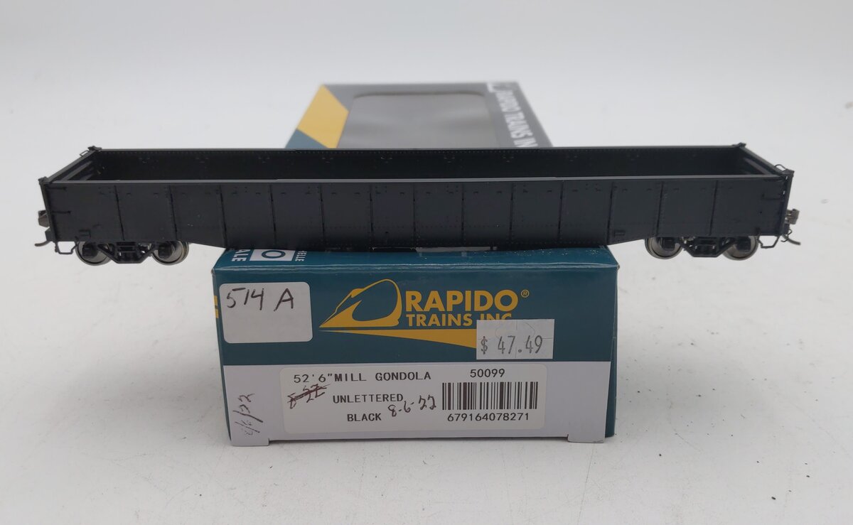Rapido Trains 050099 HO Undecorated Black 52'6" Gondola