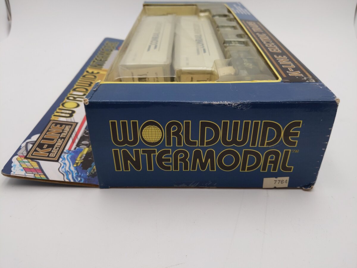 K-Line K7764 O Gauge CSX Gunderson All-Purpose Husky-Stack Car w/2 Containers LN/Box