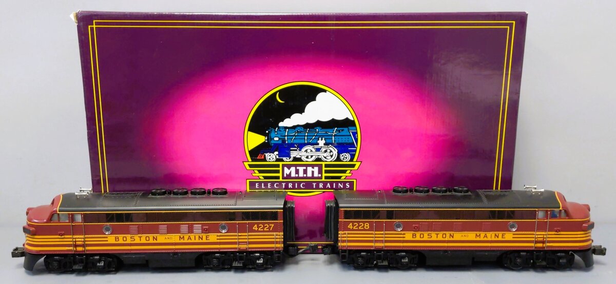 MTH 20-2126-1 O Boston & Maine F3 AA Diesel Set w/PS1 #4227/4228 LN/Box
