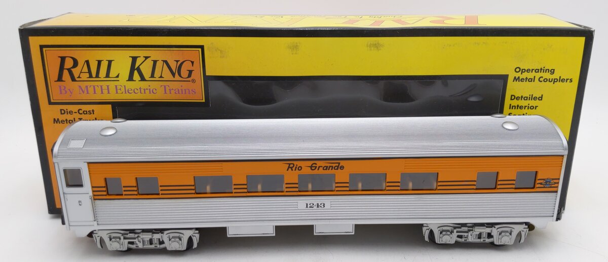 MTH 30-6140 D&RGW O-27 Streamlined Coach Car LN/Box