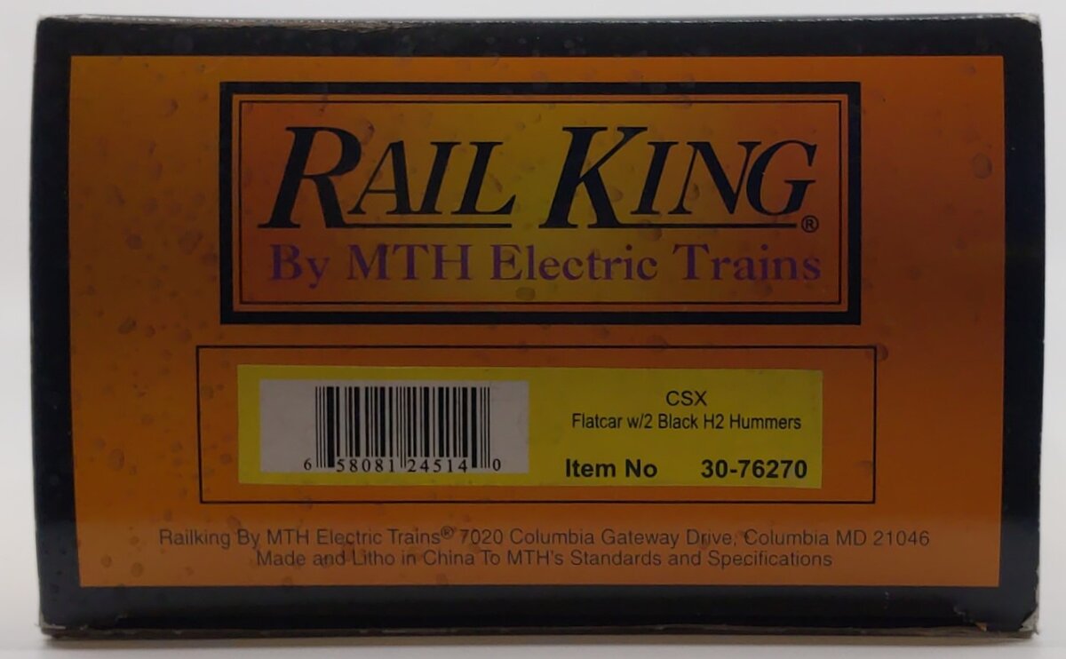MTH 30-76270 O Gauge CSX Flat w/2 Black H2 Hummers