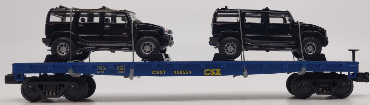MTH 30-76270 O Gauge CSX Flat w/2 Black H2 Hummers