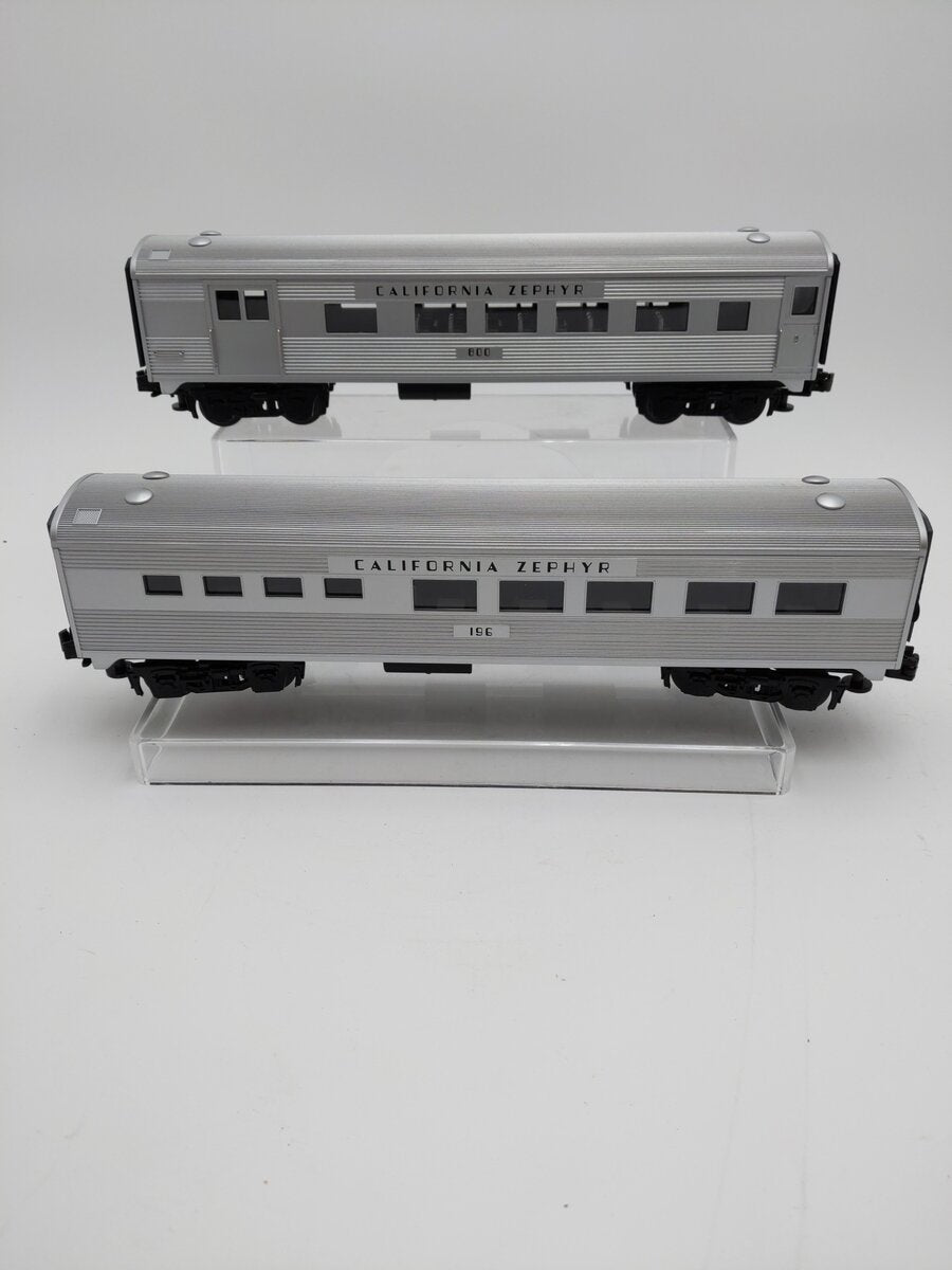 MTH 30-6054 O California Zephyr O-27 Streamlined Combo/Diner Set (Set of 2) LN/Box
